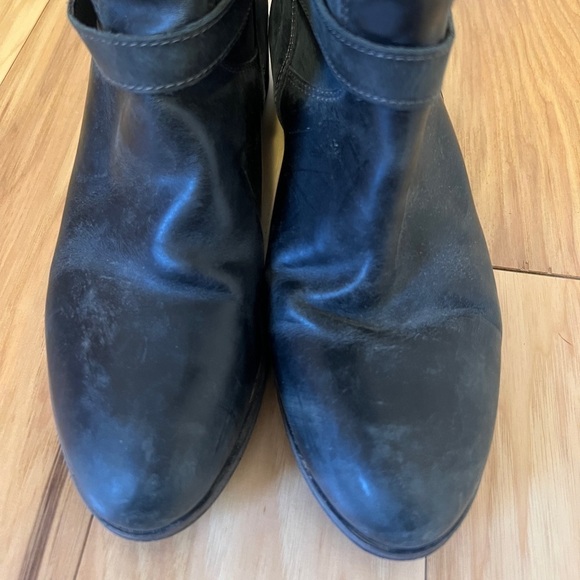 Charles David “Rowdy” Distressed Leather Riding Boots Black/Dark Gray Size 7 - Picture 10 of 15